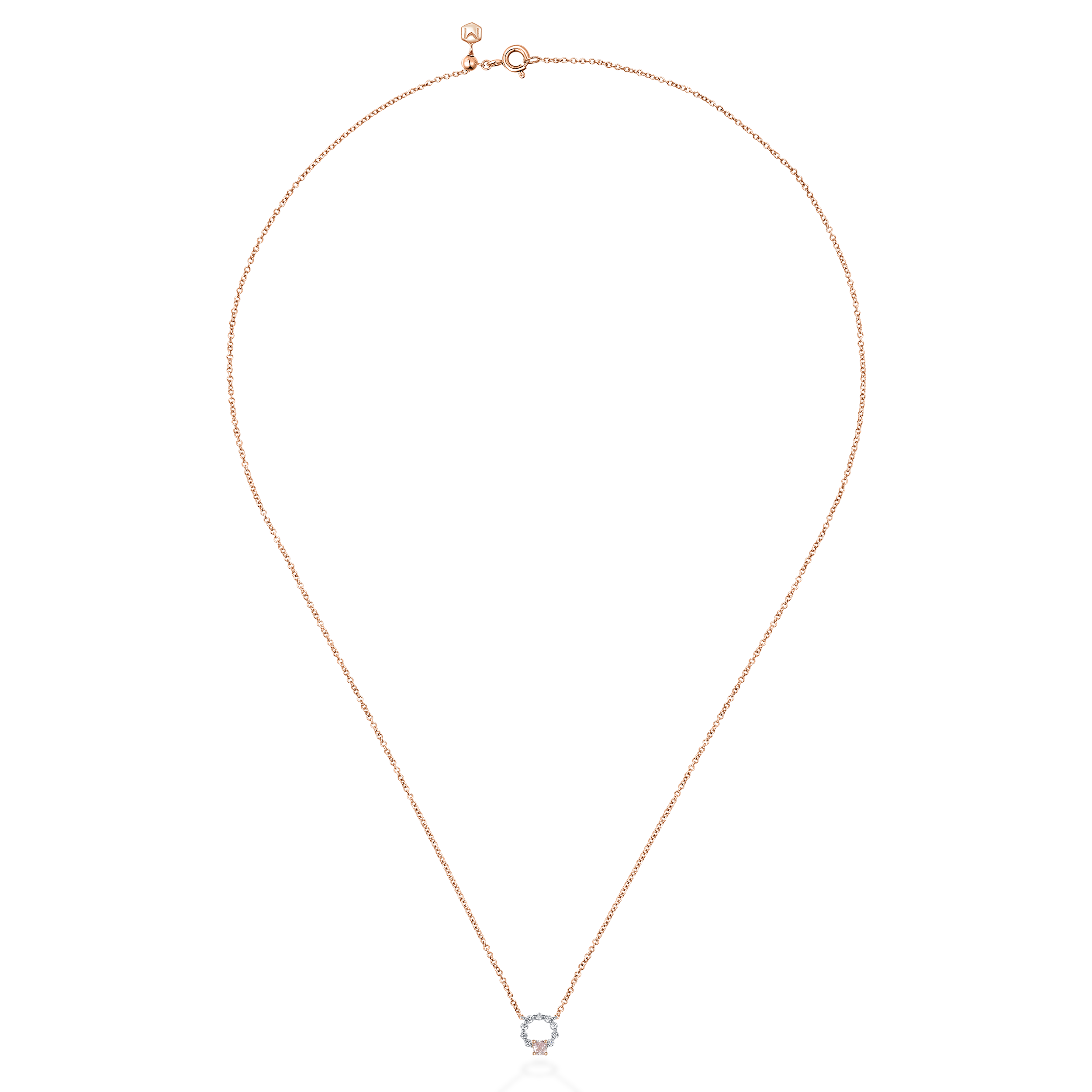 Aura momo cushion cut pink diamond necklace
